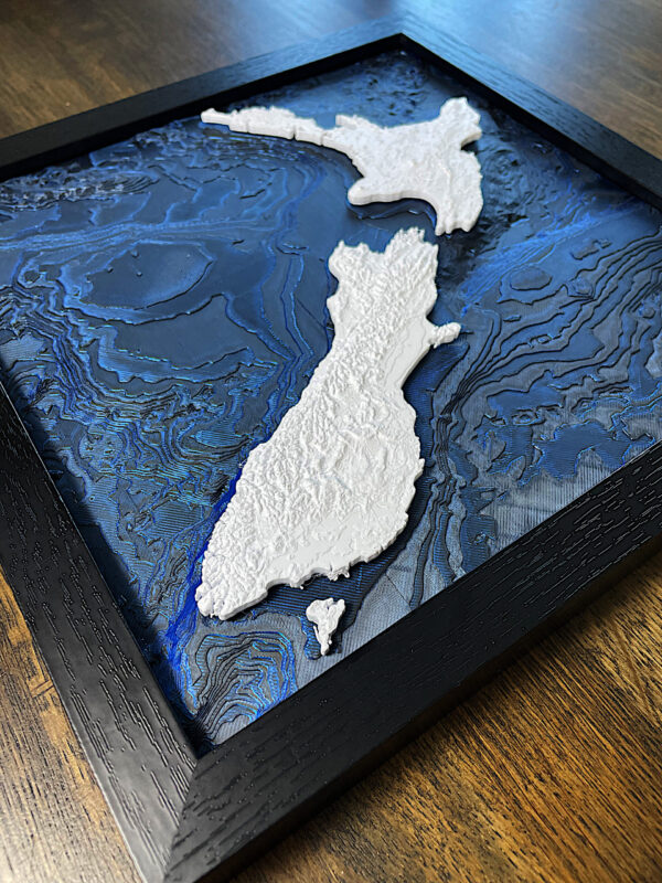 3d printed model topographic map of New Zealand