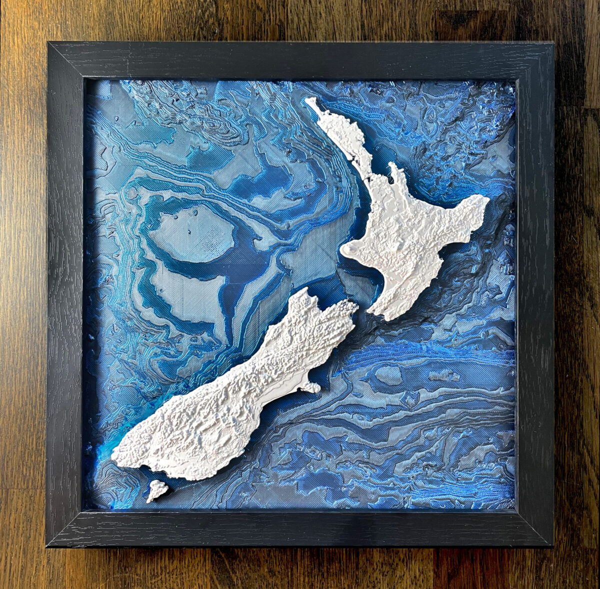 3d printed model topographic map of New Zealand