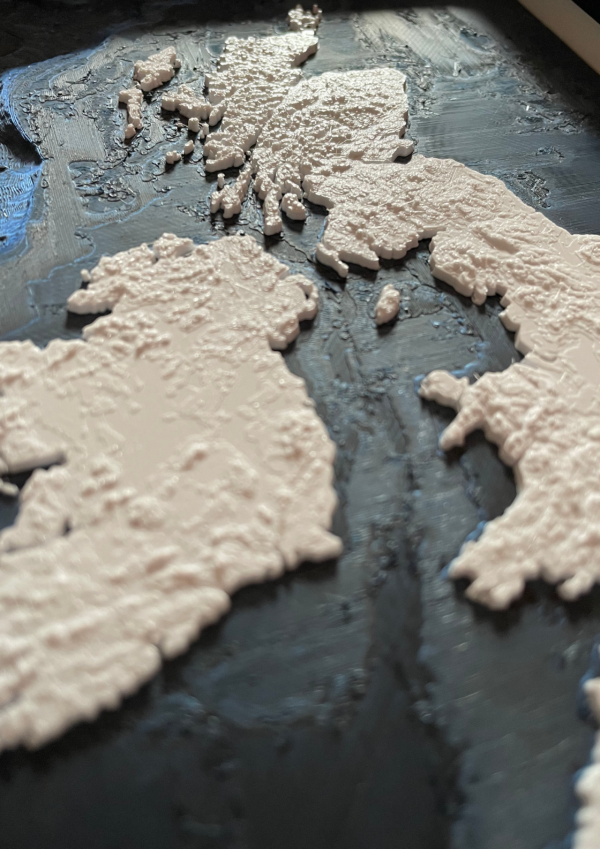 3d printed model topographic map of United Kingdom