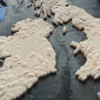 3d printed model topographic map of United Kingdom