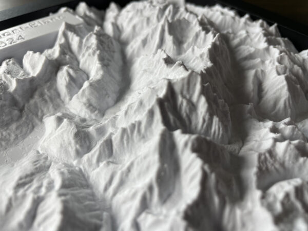 3d printed model topographic map of Mont Blanc