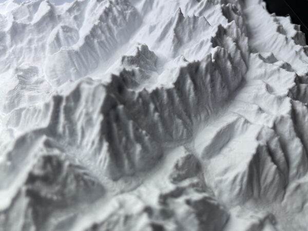 3d printed model topographic map of Mont Blanc