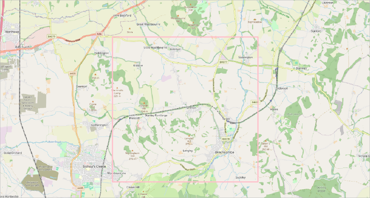 Winchcombe model extent