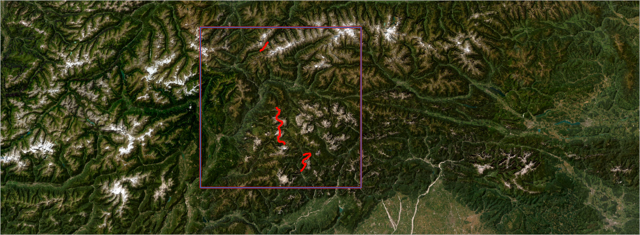 Dolomites model extent