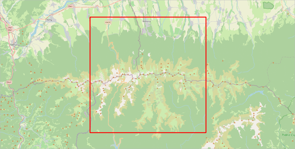 Făgăraș Mountains model extent